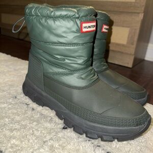 Hunter Dark Green Winter Boots